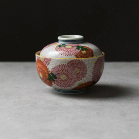 Arita Ware Premium Dinnerware Pink Chrysanthemum – Rice Bowl